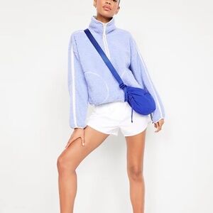 NWT Old Navy Loose Sherpa quarter zip pull over women's small (089)